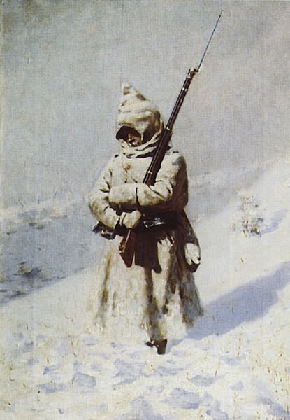 Верещагин - "Войник на снега". 1877-1878, Московский центр искусств, Москва