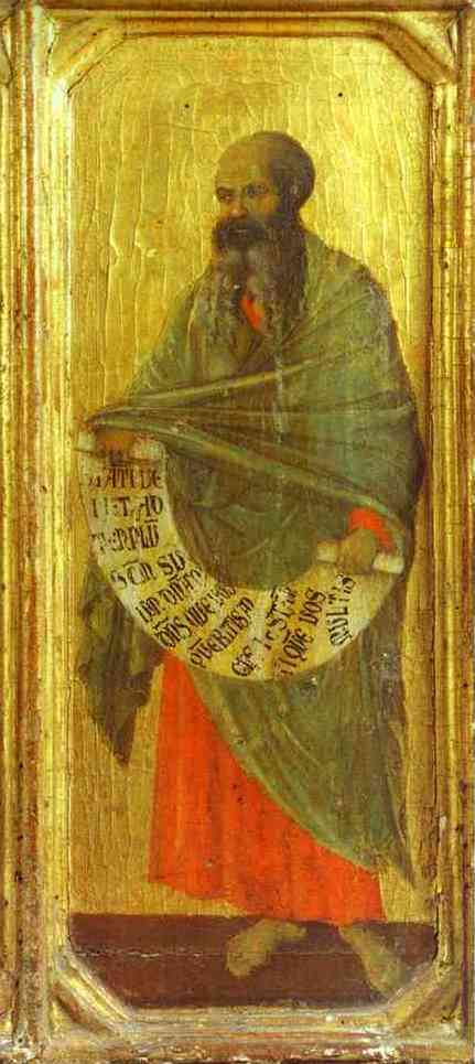 Св. пр. Малахия, католическа икона от Duccio di Buoninsegna (c. 1255-1319), съхранявана в Siena, Italy.