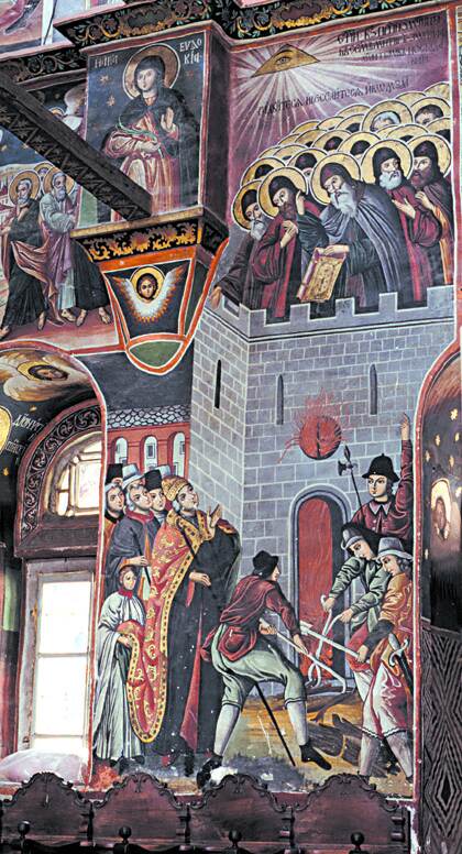 Светите двадесет и шест Зографски мъченици, Стенопис в манастира Зограф