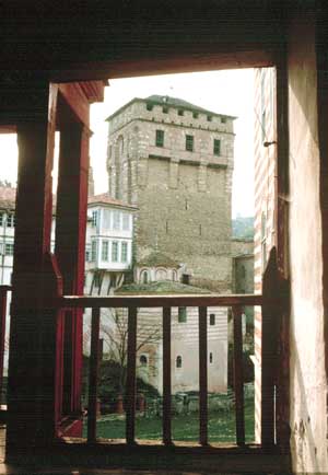 Часовниковата кула на Хилендарския манастир.