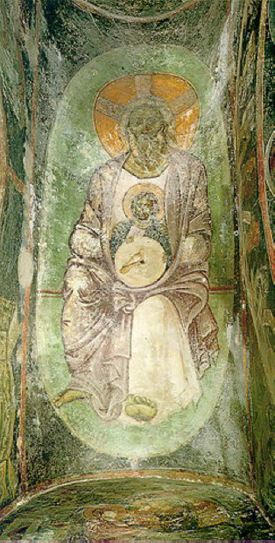 Т.н. "Новозаветна Троица" в притвора на църквата "Св. Богородица Кубелдики" в Костур. Източник: culture.gr