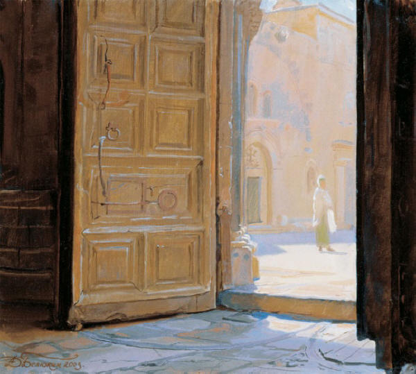 Вратата на храма "Гроб Господен" в Йерусалим. Рисунка Дмитрий А. Белюкин, artlib.ru