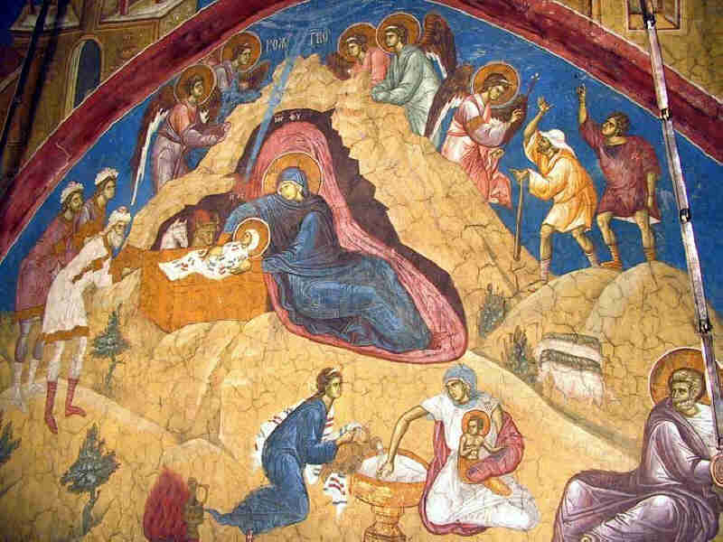 РОЖДЕСТВО ХРИСТОВО Visoki Decani Monastery - фреска 14 в.