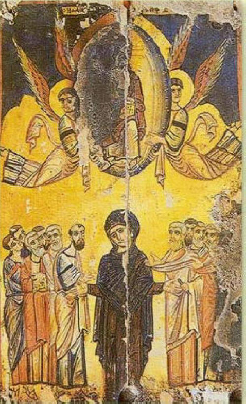 Възнесение Христово. Икона от VI век, манастира "Св. Екатерина" в Синай. 
