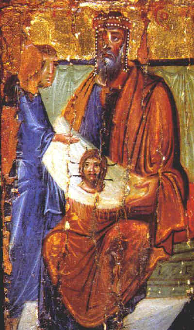 Авгар получава Неръкотворния Образ от св. ап. Тадей. Детайл Agar receiving the Mandilion from apostle Thaddeus