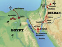 Синайският полуостров, Египет и Йордания, карта