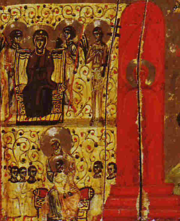 Лоно Авраамово. Фрагмент от иконата Страшният Съд, XII в., манастира "Св. Екатерина" в Синай