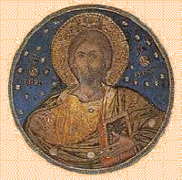 Христос Пантократор. Стенопис от манастира Русано на Метеора. 
