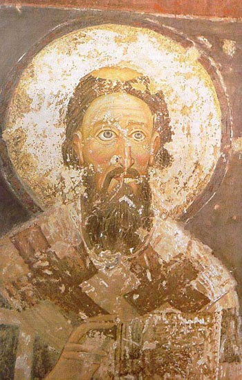 Св. Сава Сръбски. Стенопис от сръбския Mileseva Monastery