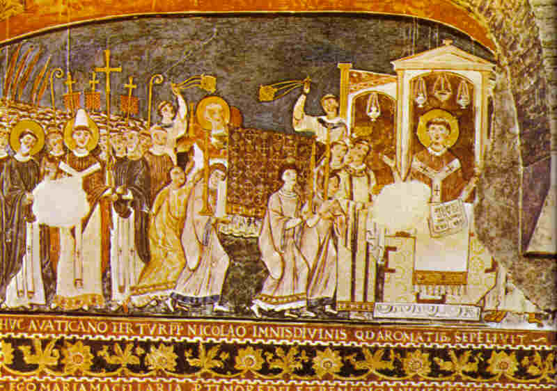 Св. Кирил и Методий. Фреска от катедралата Сан Клементе