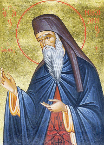 Св. Никодим Светогорец. Съвременна икона. Източник: vatopaidi.wordpress.com