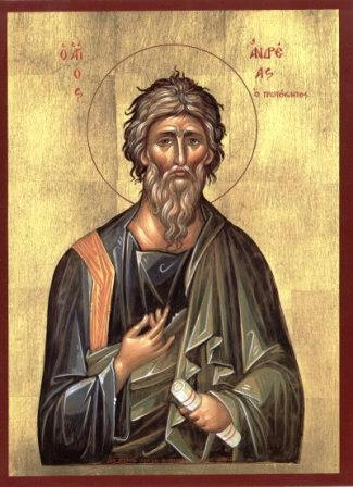 Св. апостол Андрей Първозвани, гръцка икона. Източник: synaxaristis.googlepages.com
