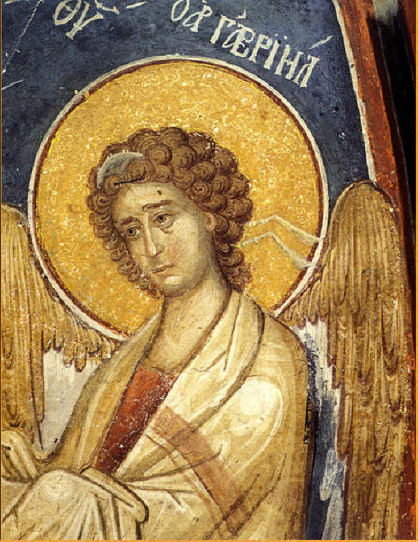 Св. архангел Гавриил, стенопис от Ватопедския манастир в Св. Гора Атон