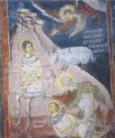 Авраамова жертва, стенопис от 15-16 в. от Драгалевския манастир