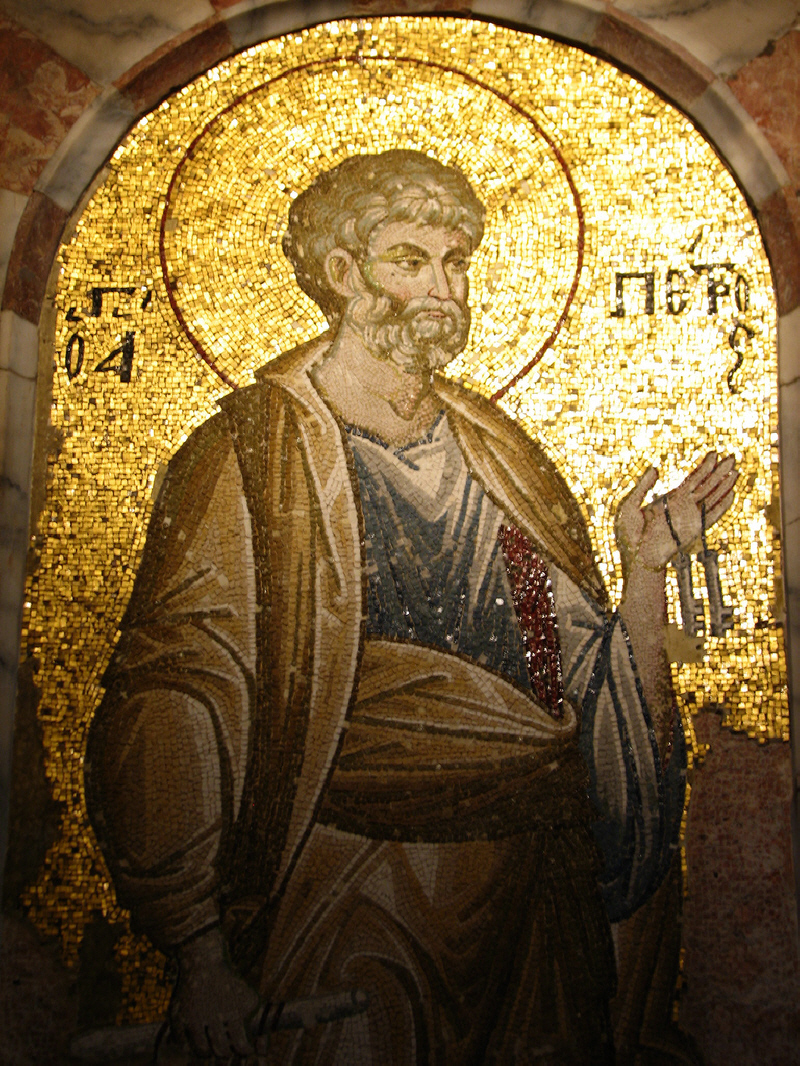 Св. ап. Петър. Мозайка в църквата "Иисус Христос Спасител" в Хора. Photo: treviño