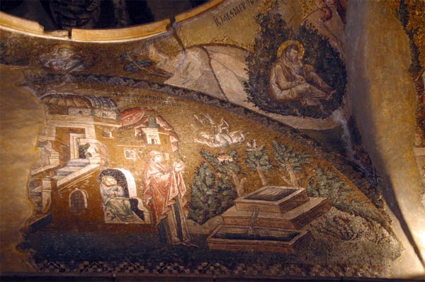 Благовещение на св. Анна. Мозайка от църквата "Иисус Христос Спасител в Хора" (Кахрие Джами) в Истанбул