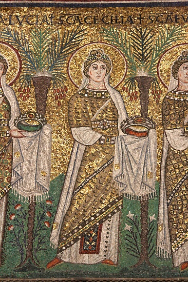 Св. Цицилия. Византийска мозайка от VI в. в Базиликата Св. Аполинарий в Classe край Равена