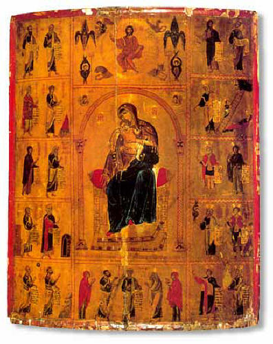 Пресвета Богородица с пророци. Икона от манастира "Св. Екатерина" в Синай.