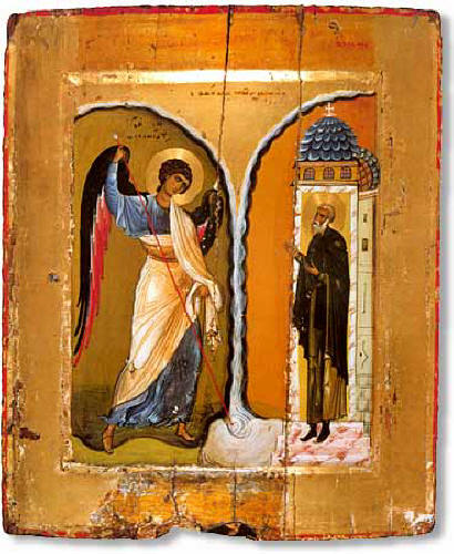 Архангел Михаил и св. Архип, икона от манастира "Св. Екатерина" в Синай.