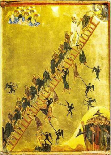 Стълбицата на св. Йоан Лествичник. Икона от Синайския манастир