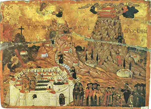 Светите отци на Синайската планина. Икона от XII век